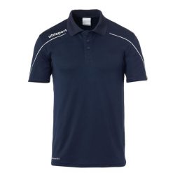 Polo Uhlsport Stream 22. Białe koszulki polo męskie Uhlsport, bez wzorów, z materiału, bez kołnierzyka, bez ramiączek, na fitness i siłownię. Za 151.00 zł.