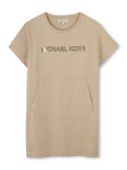 Michael Kors Sukienka codzienna R30353 S Beżowy Regular Fit. Brązowe sukienki dla dziewczynek Michael Kors, bez wzorów, z bawełny, bez ramiączek. Za 309.99 zł.