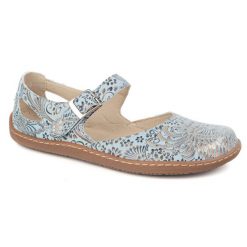 Olivier Damskie buty barefoot ze skóry naturalnej z printem 1284 błękitne niebieskie. Niebieskie półbuty damskie w ażurowe wzory, ze skóry, klasyczne, bez obcasa, bez zapięcia. Za 514.35 zł.
