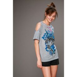 Medicine - Top Tattoo Konwent. Szare topy damskie MEDICINE, z nadrukiem, z bawełny, z okrągłym kołnierzem, z krótkim rękawem. W wyprzedaży za 29.90 zł.