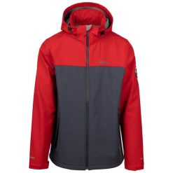 Męska Kurtka Soft Shell Moyler DLX. Czerwone kurtki męskie Trespass, m, z aplikacjami, z materiału, z kapturem. Za 361.99 zł.