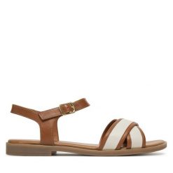Sandały Lasocki. Brązowe sandały damskie Lasocki, bez wzorów, bez obcasa, na płaskiej podeszwie, bez zapięcia. Za 139.99 zł.