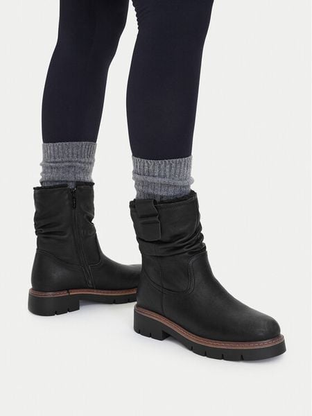 Go Soft Botki CEO-WS6329-02 Czarny. Czarne botki damskie GO SOFT, ze skóry, bez obcasa, na słupku, bez zapięcia. Za 179.99 zł.