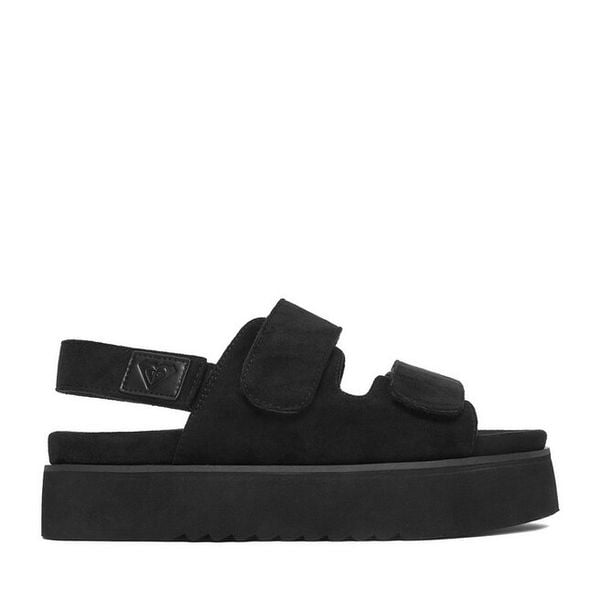 Sandały Roxy. Czarne sandały damskie Roxy, bez wzorów, bez obcasa, na płaskiej podeszwie, bez zapięcia. Za 179.99 zł.