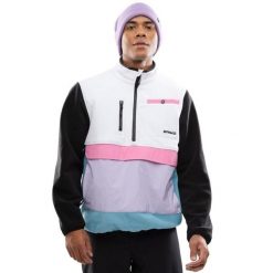 Męska bluza polarowa ze stójką Siroko Vinicunca White. Białe bluzy męskie SIROKO, m, bez wzorów, z polaru, bez kaptura. Za 253.00 zł.