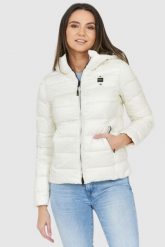 BLAUER Puchowa kurtka ecru damska z kapturem Claudia fashion down jacket with hood, Rozmiar S. Białe kurtki damskie Blauer USA, s, bez wzorów, z puchu, z kapturem. W wyprzedaży za 1,169.99 zł.