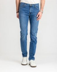 Męskie Spodnie Jeanoswe Lee Daren Zip Fly Dark Freeport L707PXGQ 112140688, W32 L32. Niebieskie spodnie sportowe męskie Lee, l, bez wzorów, z bawełny. Za 249.99 zł.
