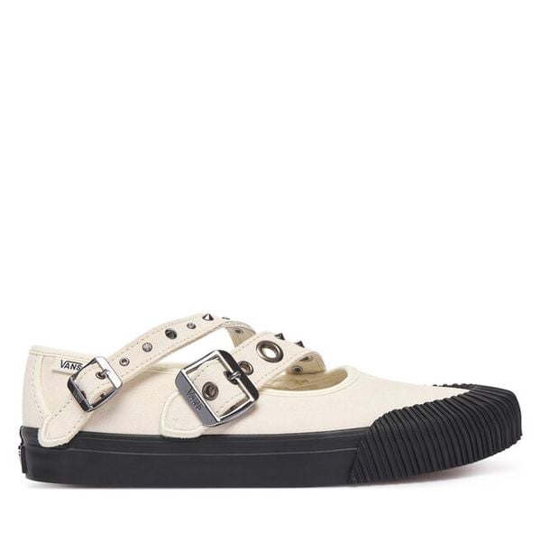 Półbuty Vans. Białe półbuty damskie Vans, bez wzorów, bez obcasa, na płaskiej podeszwie, bez zapięcia. Za 399.99 zł.