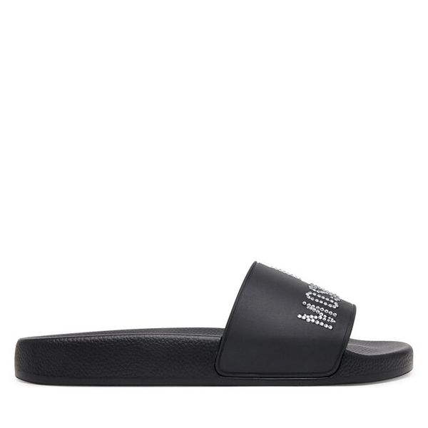 Klapki LOVE MOSCHINO. Czarne klapki damskie Love Moschino, bez wzorów, bez obcasa. Za 519.99 zł.