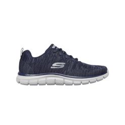 Buty sportowe Skechers z wygodą Memory Foam. Niebieskie buty sportowe męskie Skechers, z syntetyku, bez zapięcia, do biegania. Za 238.99 zł.