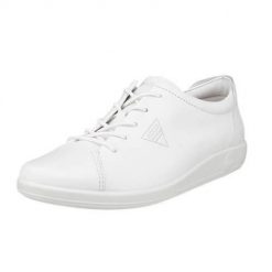 Buty do chodzenia damskie Ecco Soft 2.0 Anniversary. Białe obuwie sportowe damskie ecco, z aplikacjami, z jeansu, trekkingowe. Za 641.00 zł.
