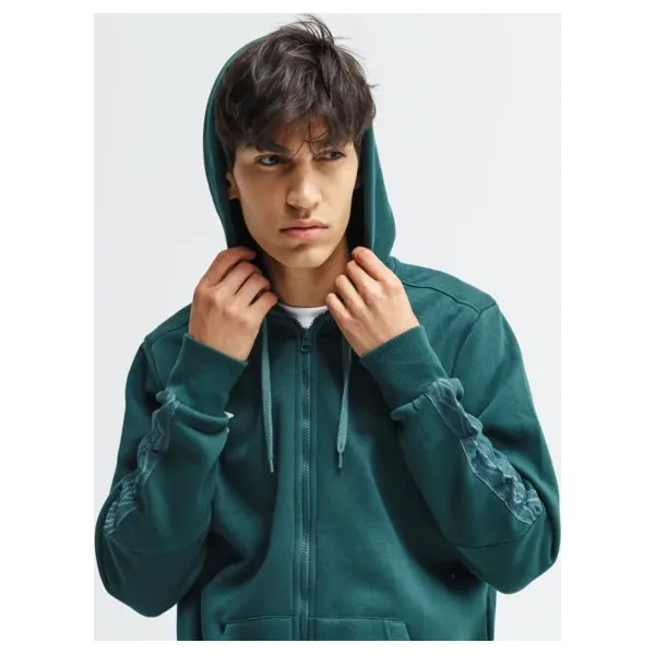 Umbro Bluza Fz Fleece With Cuff Taping , zielony, rozmiar S. Zielone bluzy męskie Umbro, m, bez wzorów, z bawełny, z kapturem. W wyprzedaży za 103.99 zł.