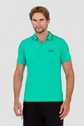EA7 Zielona koszulka polo. Zielone koszulki polo męskie EA7 Emporio Armani, l, bez wzorów, bez ramiączek. W wyprzedaży za 309.99 zł.