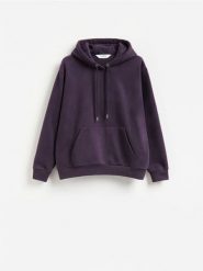 Bluza z kapturem - ciemnofioletowy. Fioletowe bluzy męskie Reserved, l, bez wzorów, z bawełny, z kapturem. Za 129.99 zł.