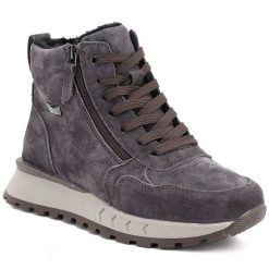 Skórzane botki damskie na platformie brązowe eVento 26BT17-651. Brązowe botki damskie eVento, ze skóry, bez obcasa, na koturnie, bez zapięcia. Za 249.99 zł.