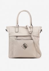 Szara Torebka Typu Shopper z Paskiem Crossbody Zdobiona Aplikacją Idaniela. Szare torby na ramię damskie Renee, z aplikacjami, z jeansu, eleganckie, na ramię, zdobione, bez dodatków. Za 109.99 zł.