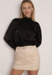 Beżowa Ołówkowa Spódnica z Bawełną z Paskiem i Podszewką Typu Szorty Vikisola. Brązowe spódnice damskie Born2be, l, bez wzorów, z bawełny, biznesowe, mini, dopasowane. Za 119.99 zł.