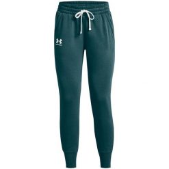 Spodnie dresowe damskie Under Armour Rival Fleece Joggers. Zielone spodnie dresowe damskie Under Armour, xl, bez wzorów, z dresówki. W wyprzedaży za 135.70 zł.