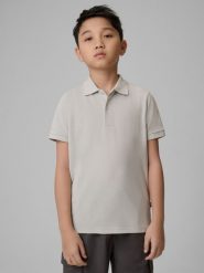 4F Koszulka polo regular chłopięca - szara 164 (13-14 lat). Szare t-shirty dla chłopców 4f, bez wzorów, z dzianiny, bez ramiączek. Za 49.99 zł.