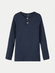 NAME IT Bluzka 13198045 Granatowy Regular Fit. Niebieskie t-shirty dla chłopców Name it, bez wzorów, z bawełny, bez ramiączek. Za 59.99 zł.