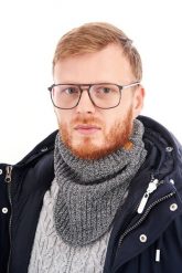 Męski komin zimowy Brødrene k1 j. szary 9911. Szare szaliki męskie na zimę, bez wzorów. Za 26.95 zł.