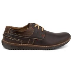 Olivier Buty Męskie Skórzane Casual Model 308GT brązowe. Brązowe półbuty na co dzień męskie ze skóry, casualowe, bez zapięcia. Za 319.69 zł.