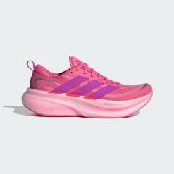 Buty Supernova Glide W Running. Czerwone obuwie sportowe damskie Adidas, bez wzorów, do biegania. Za 569.00 zł.