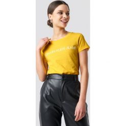 Calvin Klein T-shirt Institutional Logo Slim Fit - Yellow. T-shirty damskie marki Calvin Klein. Za 161.95 zł.