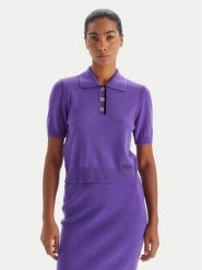 PINKO Sweter Gorgona 105450 A2Q9 Fioletowy Regular Fit. Fioletowe swetry damskie Pinko, s, bez wzorów, z wełny, bez kołnierzyka, bez ramiączek, bez kaptura. Za 669.99 zł.