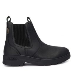 Sztyblety Barbour. Czarne botki męskie Barbour, bez wzorów, bez zapięcia. Za 819.99 zł.