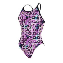 Strój kąpielowy sportowy jednoczęściowy Zoggs Sprintback. Fioletowe kostiumy jednoczęściowe damskie ZOGGS, xs, bez wzorów, sportowe, do pływania. Za 99.00 zł.