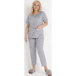 Szary 2-Częściowy Komplet Piżamowy Helanie. Szare piżamy damskie Born2be, xl, bez wzorów, z bawełny, bez ramiączek, długie. Za 69.99 zł.