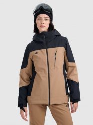 4F Kurtka narciarska membrana 8000 damska - brązowa XXL. Brązowe kurtki damskie 4f, na zimę, m, bez wzorów, bez kaptura. Za 599.99 zł.