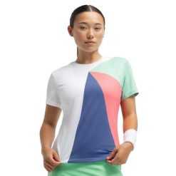 Damska koszulka techniczna do gry w padla z krótkim rękawem Padel Siroko Pesar. Koszulki sportowe damskie SIROKO, bez wzorów, z tkaniny, sportowe, bez kołnierzyka. Za 105.00 zł.