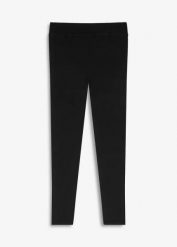 Legginsy termiczne z miękkiego polaru po wewnętrznej stronie. Czarne legginsy damskie bonprix, bez wzorów, z polaru. Za 84.99 zł.