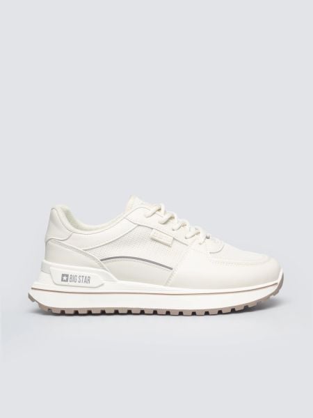 Sneakersy damskie ze skóry ekologicznej beżowe NN274A088 801. Brązowe obuwie sportowe damskie Big Star, bez wzorów, ze skóry ekologicznej, trekkingowe. Za 179.99 zł.