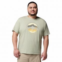T-shirt bawełniany męski Columbia Path Lake Graphic Tee II z krótkim rękawem. Zielone t-shirty męskie Columbia, m, bez wzorów, z bawełny, bez kołnierzyka. Za 94.99 zł.