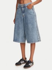Adidas Bermudy KQ6478 Niebieski Oversize. Niebieskie szorty damskie Adidas, bez wzorów, z bawełny. Za 269.99 zł.