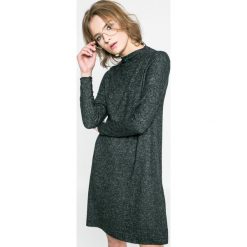Only - Sukienka. Szare sukienki damskie Only, z dzianiny, casualowe, z okrągłym kołnierzem. Za 129.90 zł.