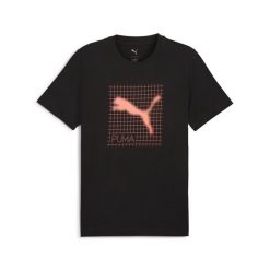 Męska koszulka z grafiką PUMATECH PUMA Black. Czarne koszulki sportowe męskie Puma, m, bez wzorów, z gumy, bez kołnierzyka, bez ramiączek, na fitness i siłownię. Za 109.00 zł.