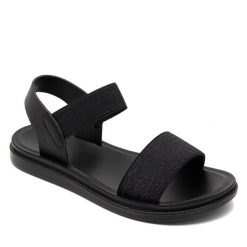 Sandały Nelli Blu. Czarne sandały dziewczęce Nelli Blu, bez zapięcia. Za 69.99 zł.
