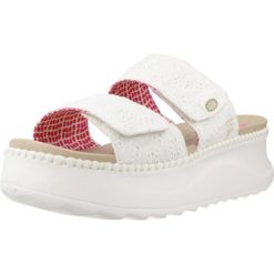 Sandały HEY DUDE DELRAY SLIDE EYELET Biały. Białe sandały damskie PRO BRANDS, bez wzorów, z tkaniny, bez obcasa, bez zapięcia. Za 280.99 zł.