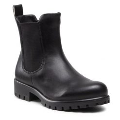 Sztyblety ECCO. Czarne botki damskie ecco, bez obcasa, na płaskiej podeszwie, bez zapięcia. Za 739.99 zł.