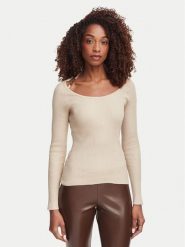 Guess Sweter W6YR22 Z0966 Beżowy Slim Fit. Brązowe swetry damskie Guess, m, z aplikacjami, z wiskozy, bez kołnierzyka, bez ramiączek, bez kaptura. Za 394.99 zł.