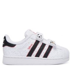 Sneakersy adidas. Białe trampki i tenisówki chłopięce Adidas, bez wzorów, bez zapięcia. Za 299.99 zł.