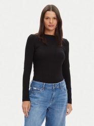 Guess Jeans Bluzka W4YI22 J1314 Czarny Regular Fit. Czarne bluzki damskie Guess Jeans, xs, z aplikacjami, z bawełny, bez kołnierzyka, bez ramiączek. Za 139.99 zł.