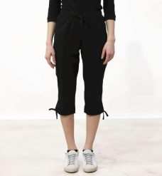 Spodnie Deha 7/8 With Drawstring Nero Damskie. Czarne spodnie materiałowe damskie Deha, s, bez wzorów, z bawełny. Za 308.99 zł.
