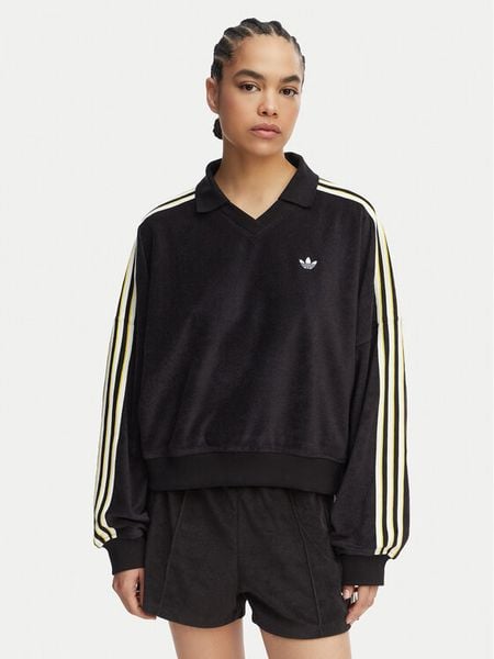 Adidas Bluza Terry Towel KD1402 Czarny Oversize. Czarne bluzy damskie Adidas, m, bez wzorów, z bawełny, bez kaptura. Za 237.99 zł.