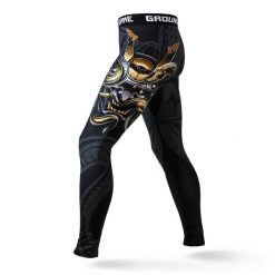 Legginsy do sportów walki męskie Ground Game Oni Samurai. Czarne legginsy sportowe męskie GROUND GAME, m, bez wzorów, z elastanu, do biegania. Za 159.99 zł.
