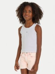 Tommy Hilfiger Top Essential KG0KG07905 Biały Regular Fit. Białe t-shirty i topy dla dziewczynek Tommy Hilfiger, bez wzorów, z bawełny, bez ramiączek. Za 119.99 zł.